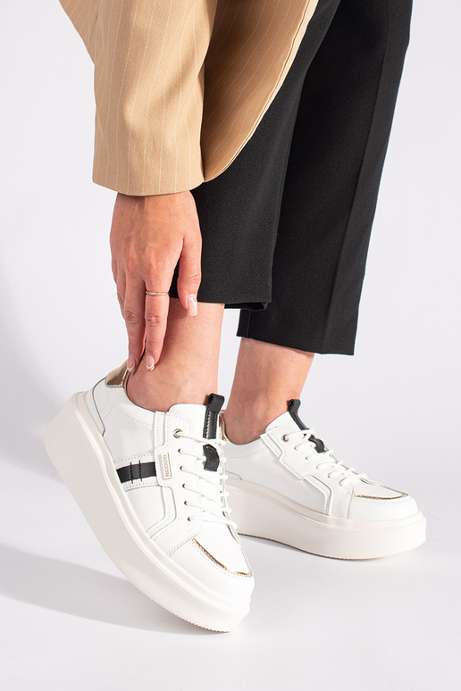 Biele kožené tenisky model topánok s...