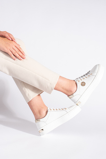 biela farba kožené Tenisky... 2