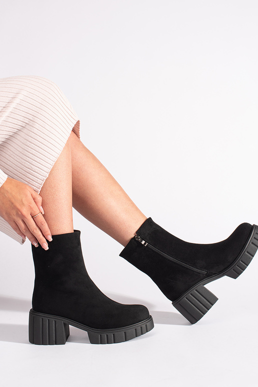 čierne topánky na platforme pre ženy