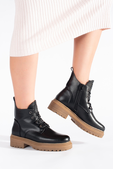 čierne šnurovacie topánky s... 2