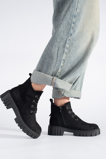 čierne čipkované semišové... 2