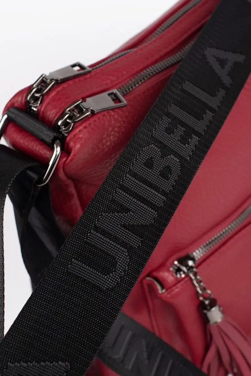 červený dámsky kabelkový typ batoh so...