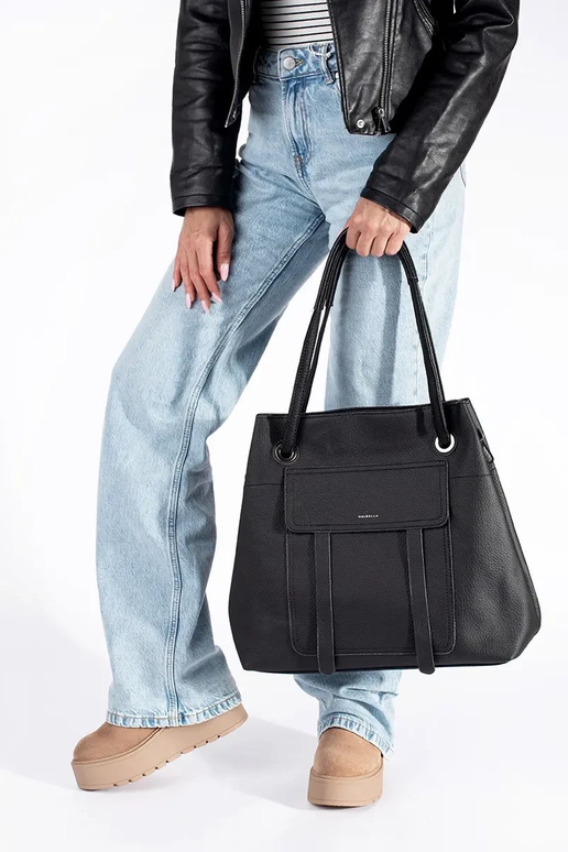 čierna kabelka shopper