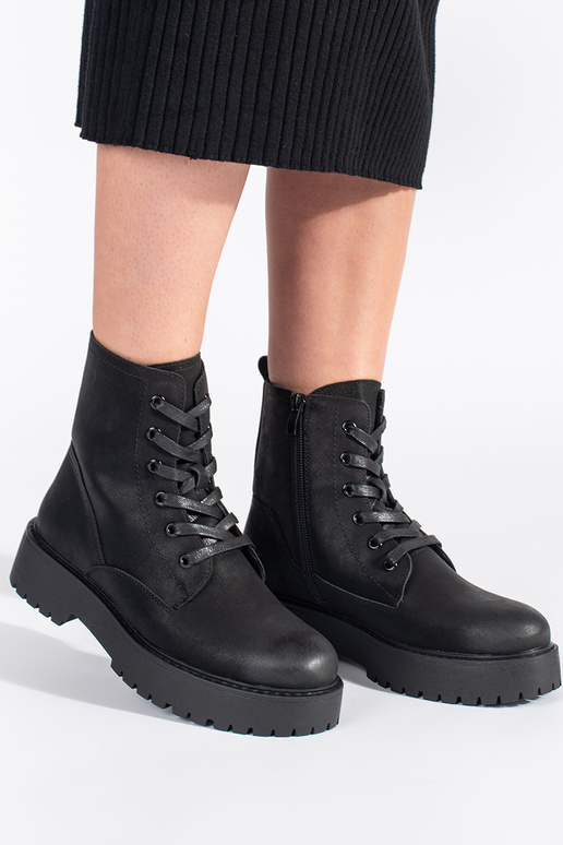 čierna čižmy s platformou Sergio Leone čierna čižmy s platformou Sergio Leone