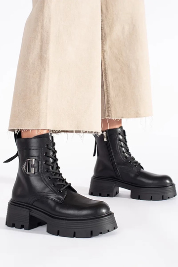 Kožené čierna čižmy na... 2