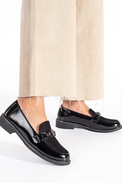 čierna elegantný Dámske mokasíny čierna elegantný Dámske mokasíny