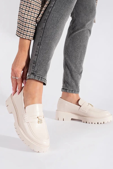 béžová Dámske mokasíny s... 2