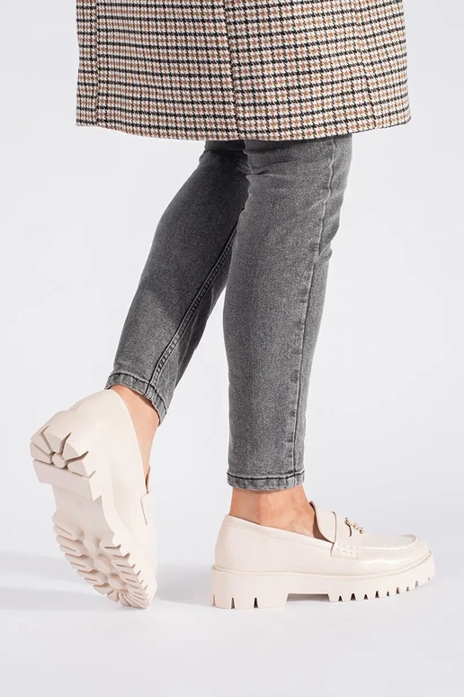 béžová Dámske mokasíny s platformou béžová Dámske mokasíny s platformou