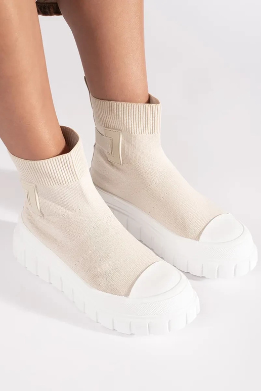 slonovinové vysoké topánky na platforme