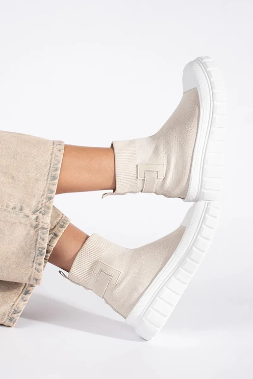 slonovinové vysoké topánky na platforme