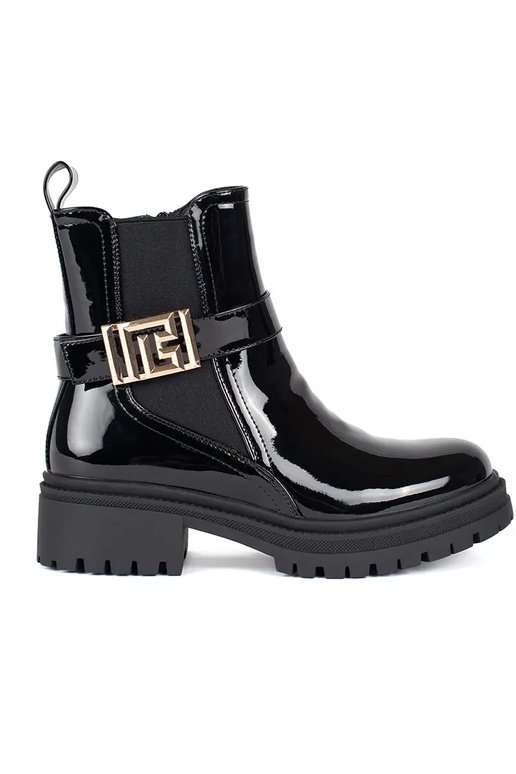 s lakovým efektom čierna Dámske čižmy s lakovým efektom čierna Dámske čižmy