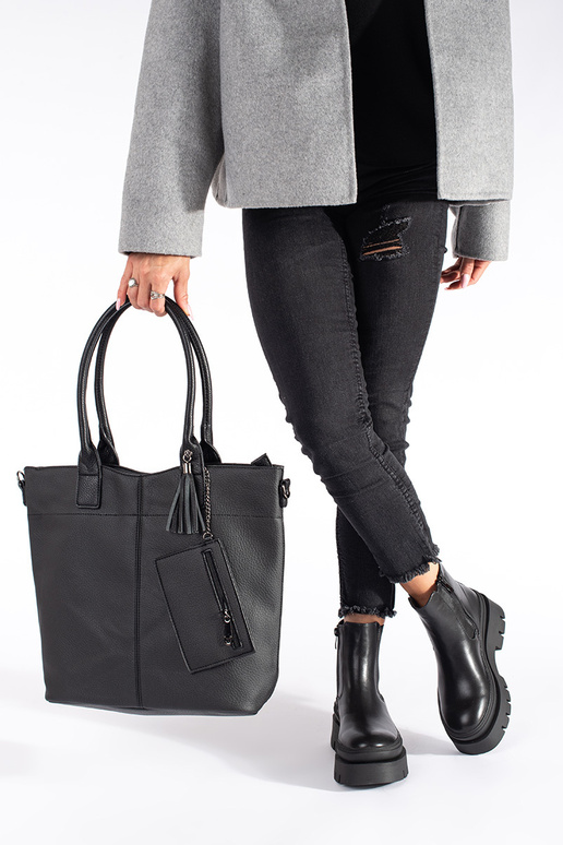 čierna Dámske čižmy s platformou čierna Dámske čižmy s platformou