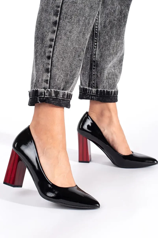 Elegantný štýl lakované čierna Vysoké...