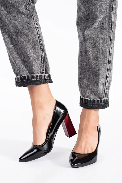 Elegantný štýl lakované čierna Vysoké...