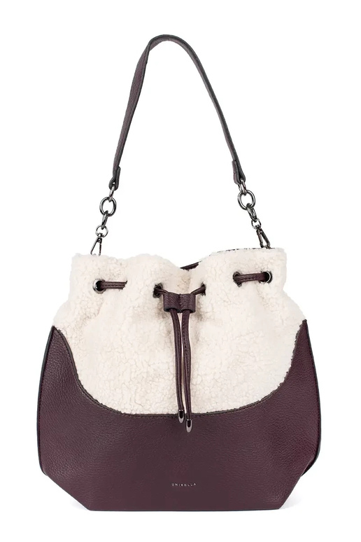 Tmavohnedá elegantná kabelka s kožušinou