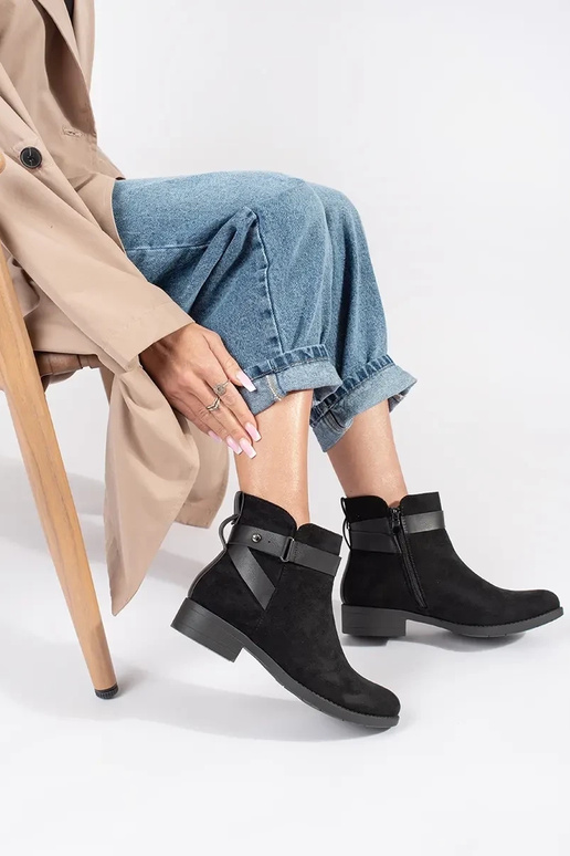 Dámske čierne semišové čižmy s... Dámske čierne semišové čižmy s...