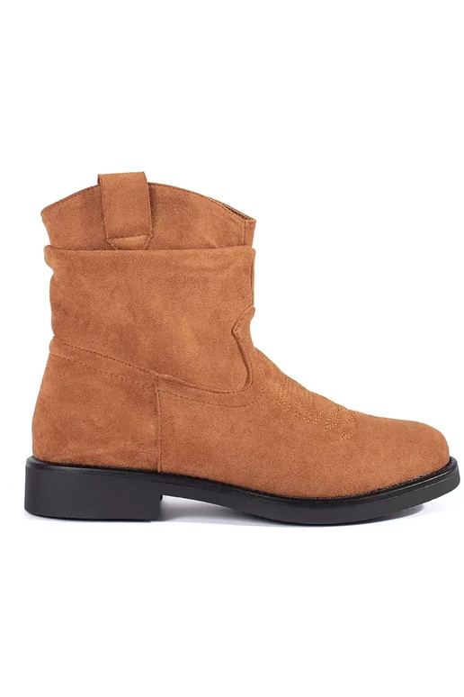 Hnedé semišové kovbojské topánky pre... Hnedé semišové kovbojské topánky pre...