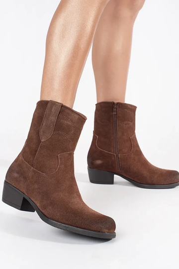 Hnedé kožené kovbojské... 2