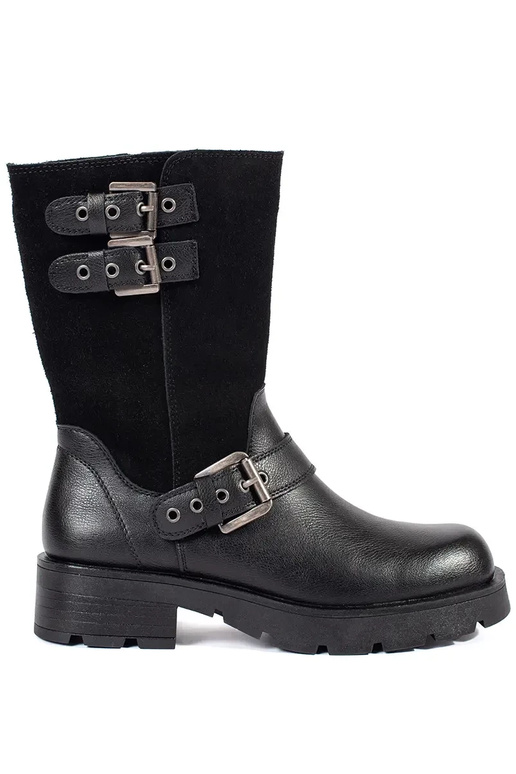 Čierne kožené dámske topánky s...