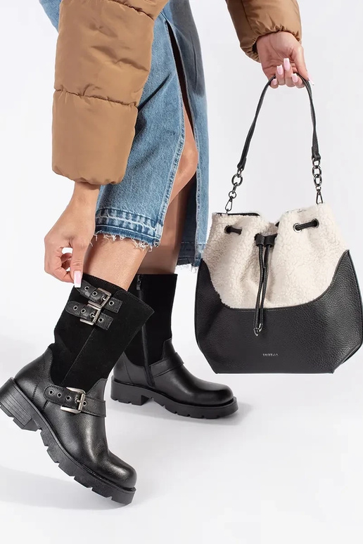 Čierne kožené dámske topánky s...