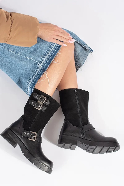 Čierne kožené dámske topánky s...