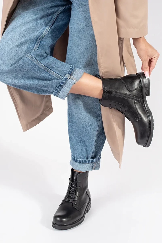 Dámske kožené šnurovacie topánky...