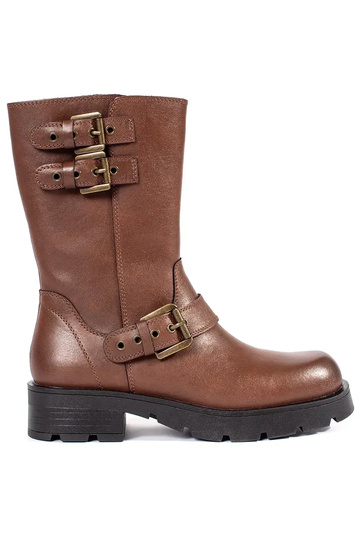 Dámske hnedé kožené topánky...