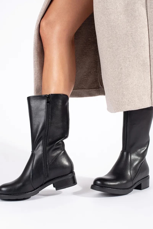 čierne kožené dámske topánky Sergio...