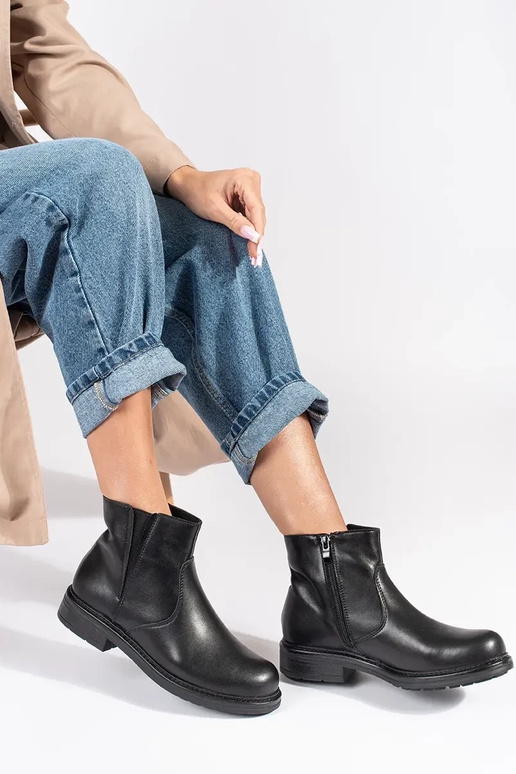 Čierne kožené topánky Chelsea s... Čierne kožené topánky Chelsea s...