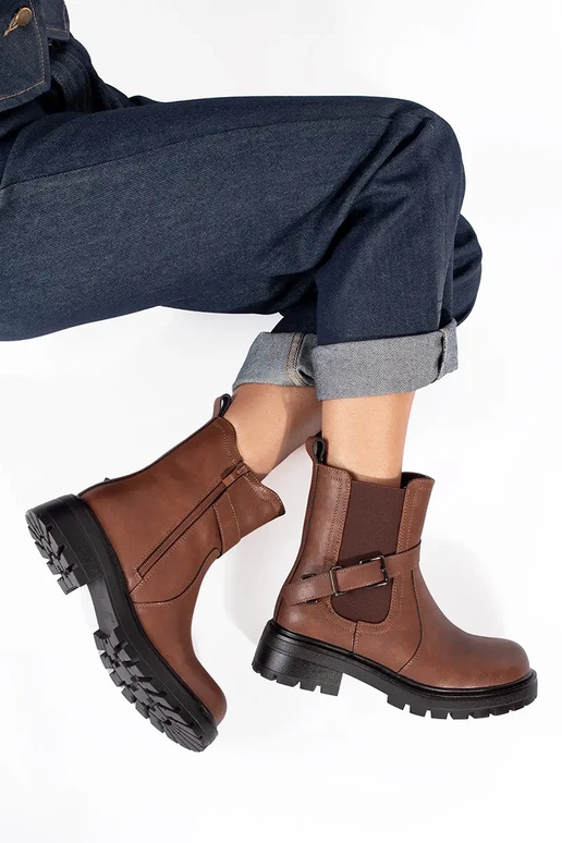 hnedé kožené Dámske topánky na... hnedé kožené Dámske topánky na...