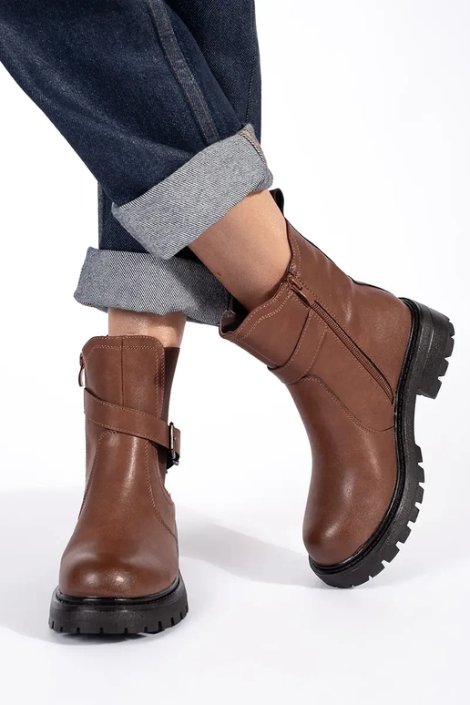 hnedé kožené Dámske topánky na... hnedé kožené Dámske topánky na...