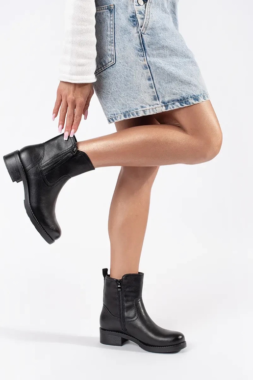 Dámske čierne kožené čižmy Sergio Leone Dámske čierne kožené čižmy Sergio Leone