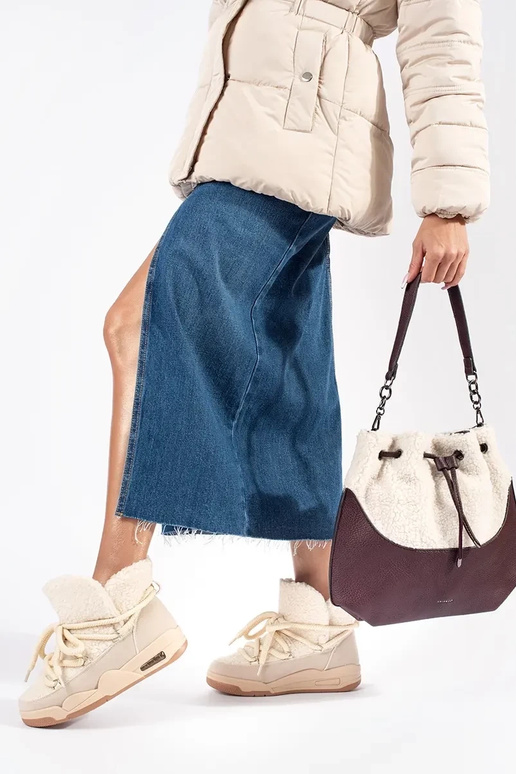 Béžové dámske snehové topánky na... Béžové dámske snehové topánky na...