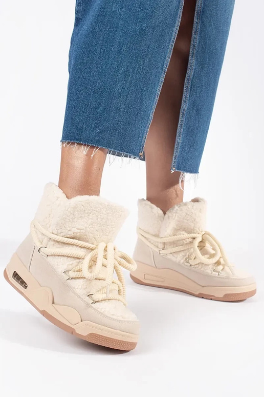 Béžové dámske snehové topánky na... Béžové dámske snehové topánky na...