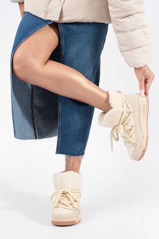 Béžové dámske snehové topánky na... Béžové dámske snehové topánky na...