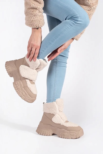 béžová Dámske snehule s... 2