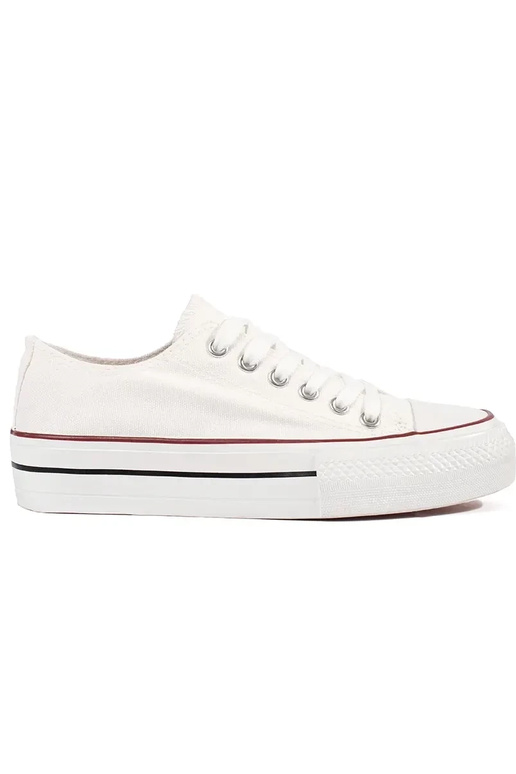 Biele klasické dámske šnurovacie topánky