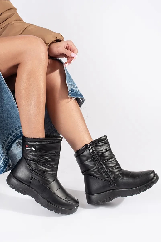 Dámske snehové topánky v čiernej farbe Dámske snehové topánky v čiernej farbe