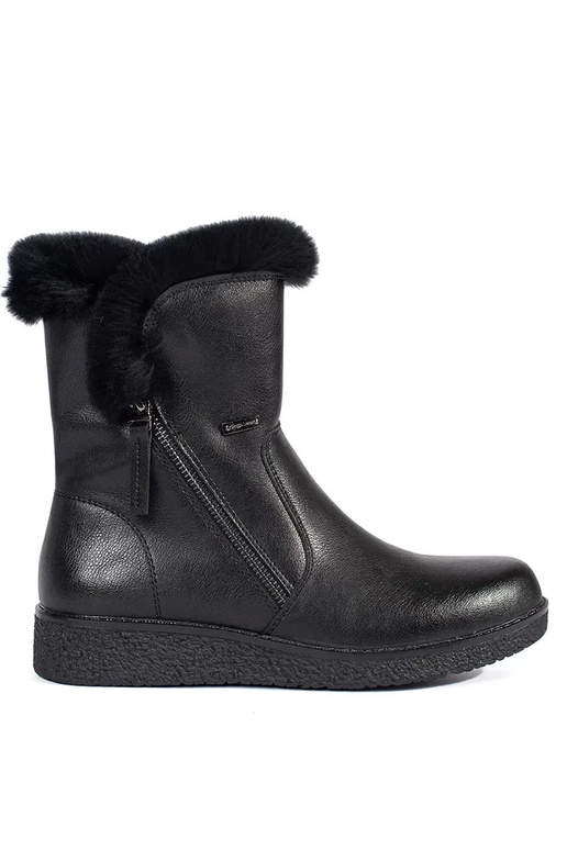 zahriať sa kožené čierna dámske čižmy...