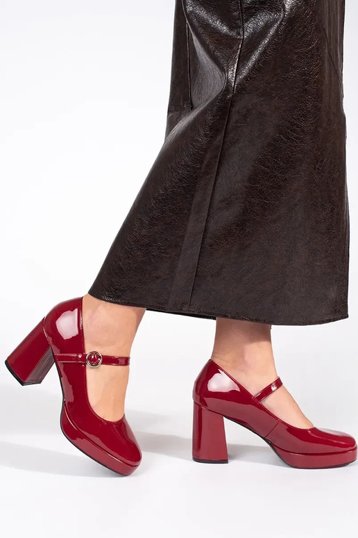 Dámske červené lakované tenisky na...