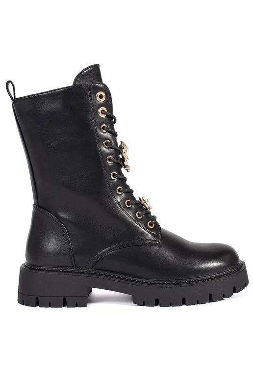 Čierne šnurovacie topánky na platforme Čierne šnurovacie topánky na platforme