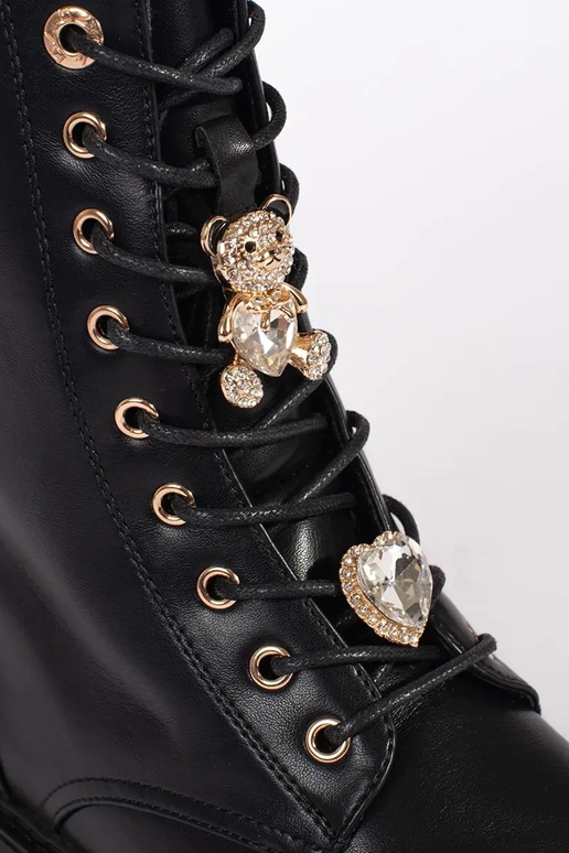 Čierne šnurovacie topánky na platforme Čierne šnurovacie topánky na platforme