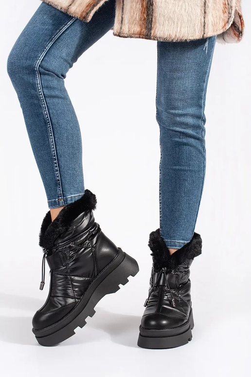 čierna Dámske snehule z čierna farbam...