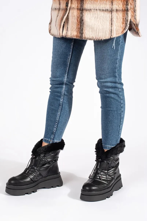 čierna Dámske snehule z čierna farbam...