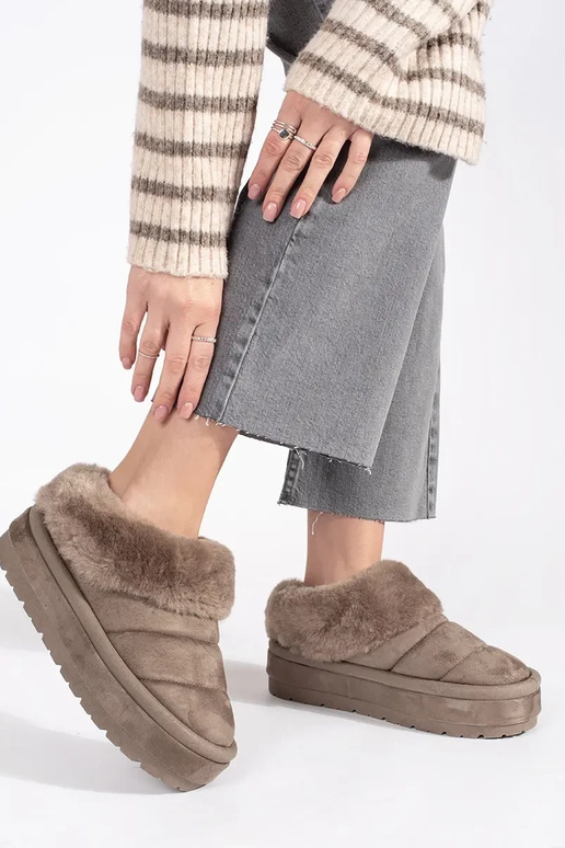 béžová nízka nazúvanie Dámske snehule...