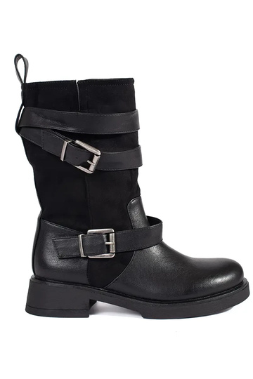 čierna dámske čižmy na...