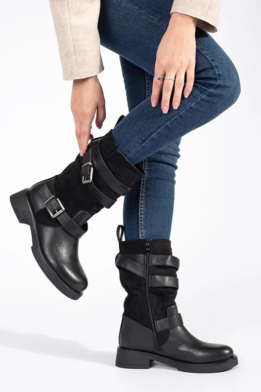 čierna dámske čižmy na nízkom... čierna dámske čižmy na nízkom...