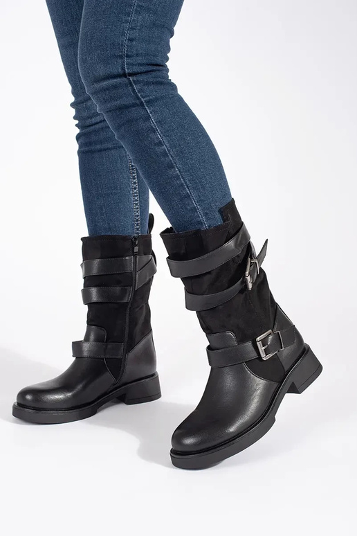 čierna dámske čižmy na nízkom... čierna dámske čižmy na nízkom...