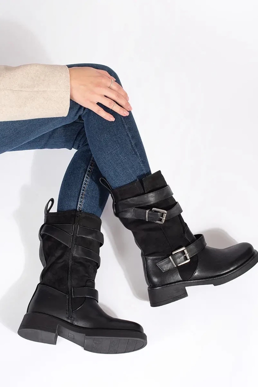 čierna dámske čižmy na nízkom... čierna dámske čižmy na nízkom...