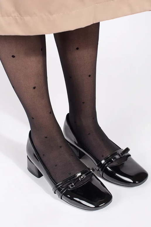 čierna lakované Vysoké opätky na...